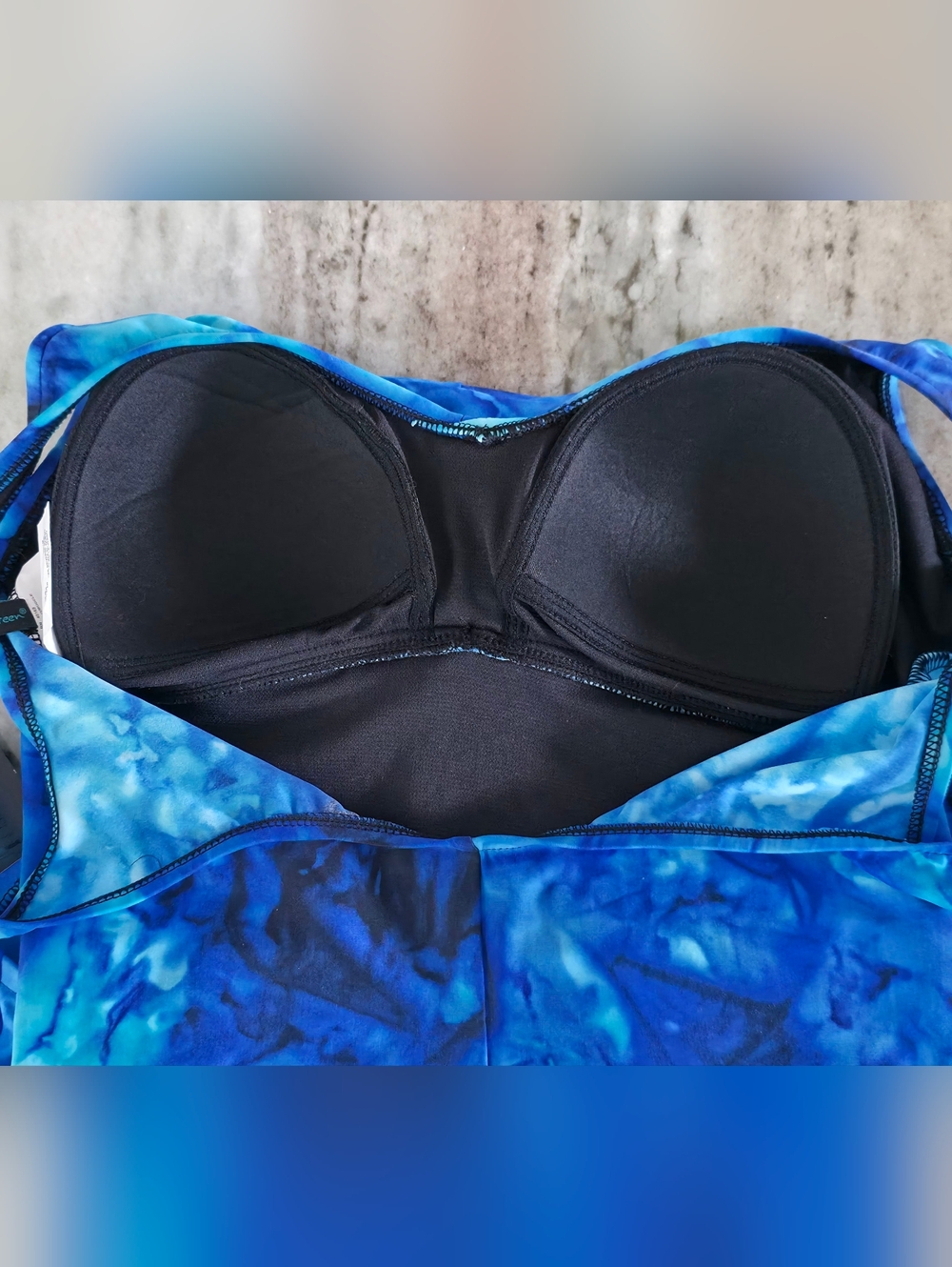Aqua Green | Vibrant Tie-Dye Blue Tie-Front One Piece Swimsuit - Picture 6 of 9